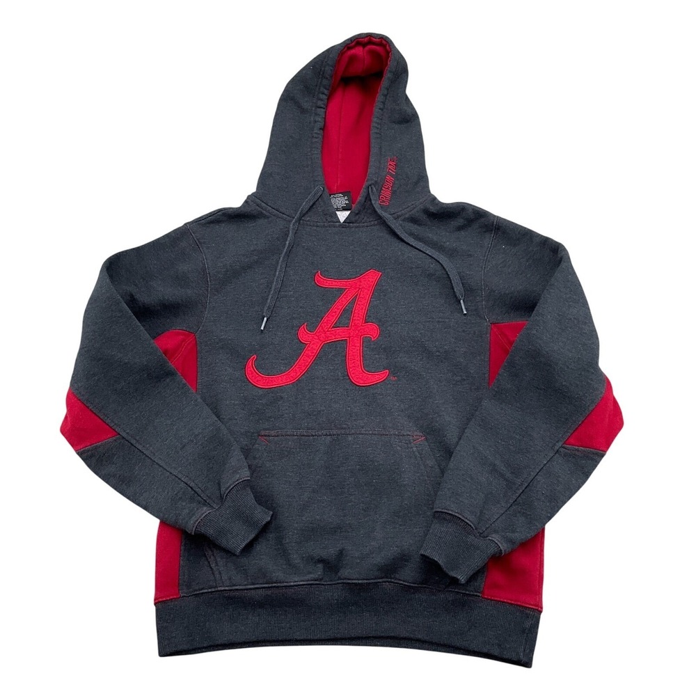 Colosseum Hoodie Men Small Gray Red A CRIMSON TIDE ALABAMA Colorblock‎ Sport